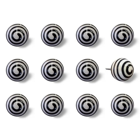 Pipers Pit Multi Color Ceramic & Metal Knob, 1.5 x 1.5 x 1.5 in., 12PK PI1860938